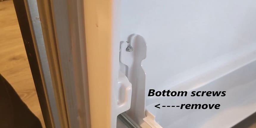 Door hinges removing freezer door